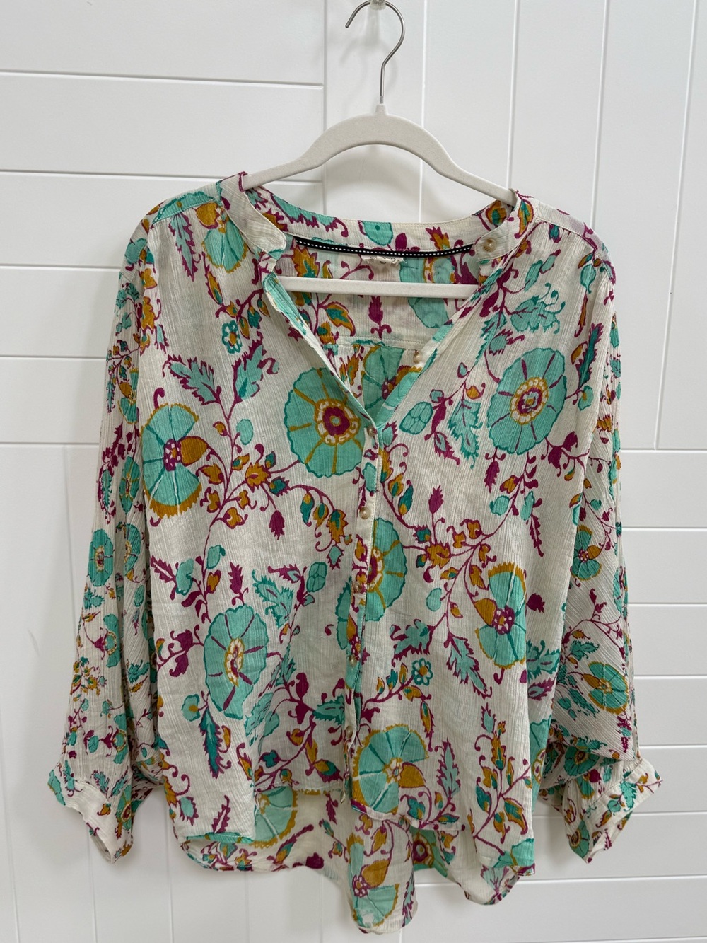 Pilcro Anthropologie Sydney Dolman Sleeve Floral Blouse sz M
